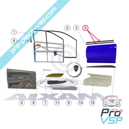 Glass loose seal for Aixam Impulsion Vision Sensation
