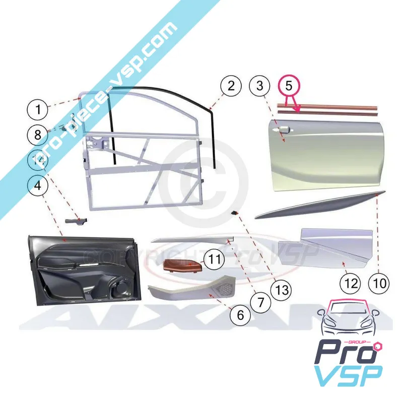 Glas lose Dichtung für Aixam Impulsion Vision Sensation