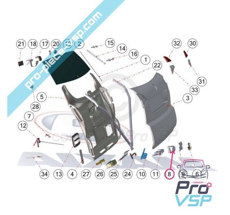 Greve de bagageira para Aixam City Crossline Roadline Scouty Crossover Coupé