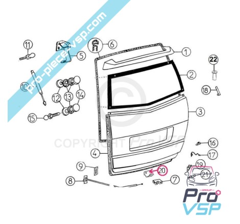 Support de serrure de hayon pour Aixam City Crossline Roadline Scouty Crossover Coupé