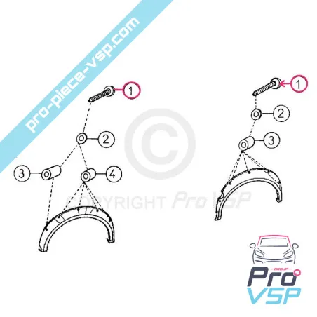 Wing Extension Fixing skruv för Aixam City Sport och Scouty Dr.