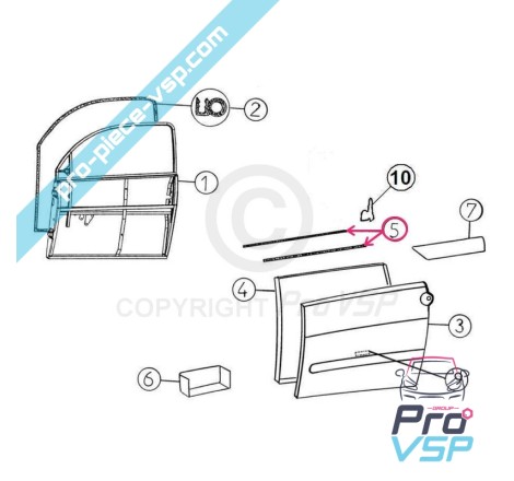 Selo solto de vidro para Aixam A721 A741 City Crossline Roadline Scouty