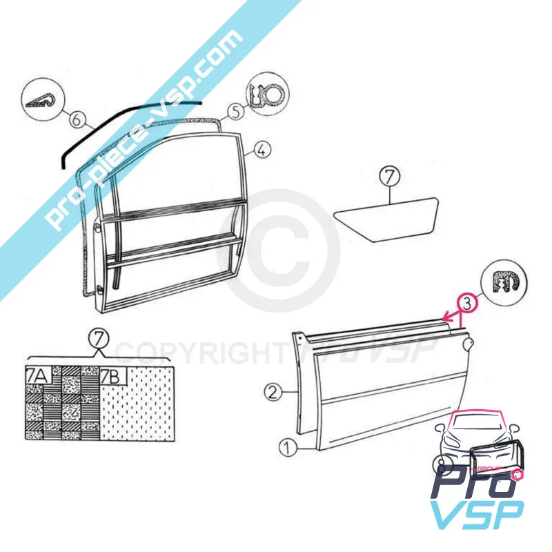 Glass loose seal for Aixam 300 400 500 400.4 400evo 500.4 500.5
