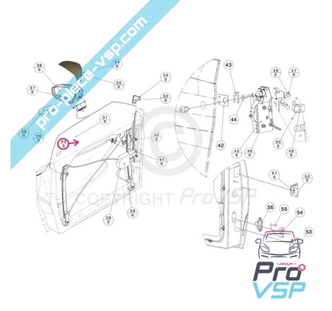 Vitre de porte gauche pour Jdm Xheos