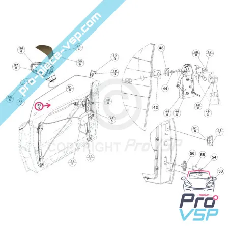 Vitre de porte gauche pour Jdm Xheos