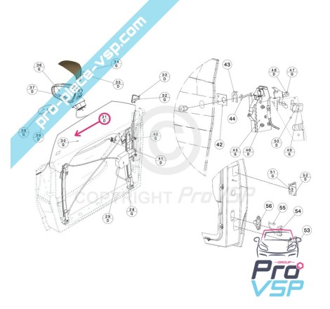 Vitre de porte droite pour Jdm Xheos