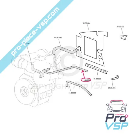 Furtun de încălzire superior pentru Chatenet CH26 (motor Progress ) și CH30