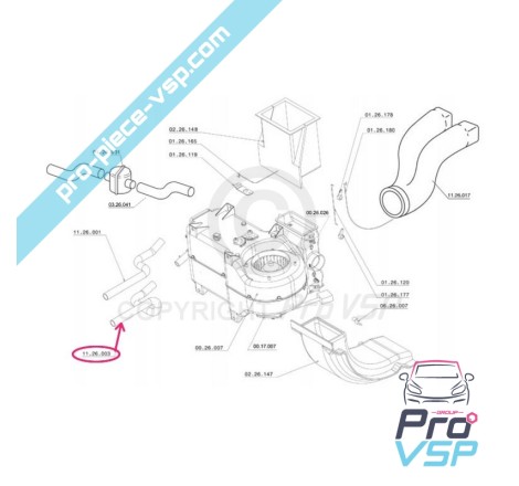 Mangueira de aquecimento inferior para Chatenet CH26 (motor Yanmar ) CH32 Ch33 Sporteevo
