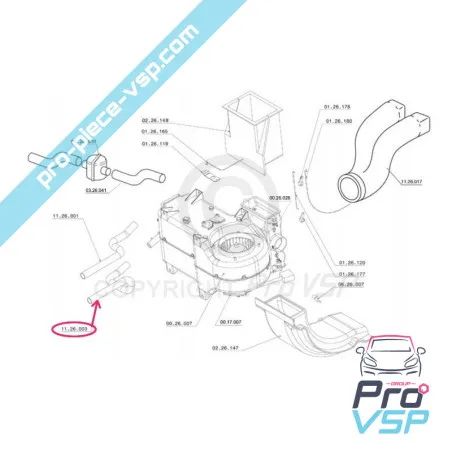 Niedrigerer Heizschlauch für Chatenet CH26 (Motor Yanmar ) CH32 Ch33 Sporteevo
