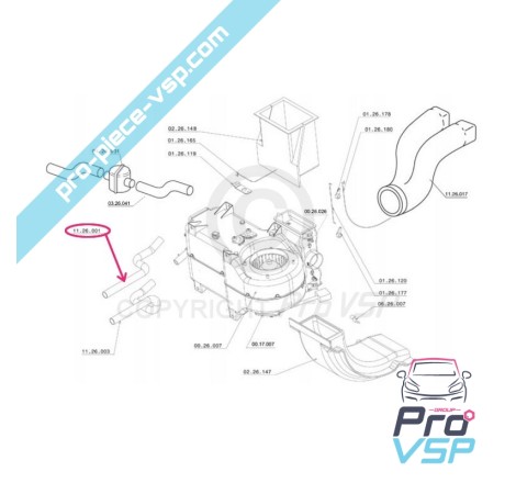 Upper heating hose