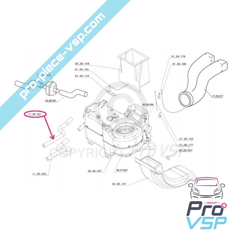 Upper heating hose
