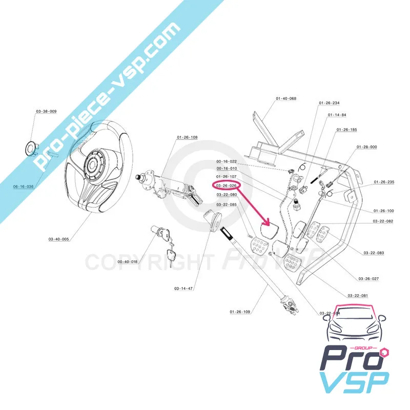 Brake pedal rubber for Chatenet Ch26 Ch28 Ch30 Ch32 Sporteevo