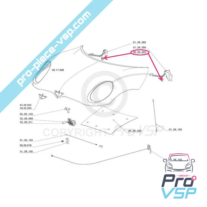 Hood stop screw for Chatenet Ch26 Ch28 Ch30 Ch32 Sporteevo