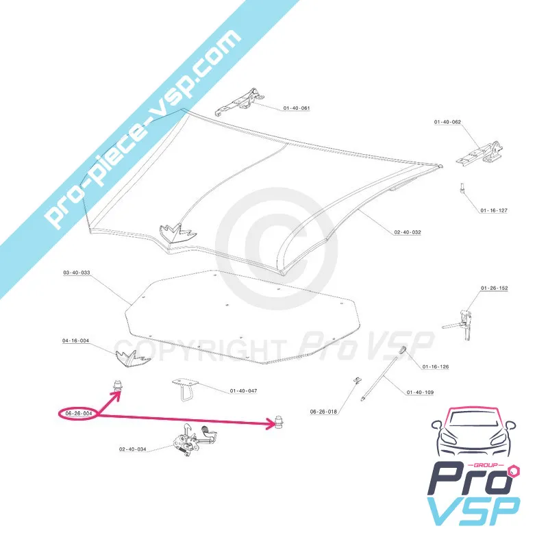 Hood stop screw for Chatenet Ch26 Ch28 Ch30 Ch32 Sporteevo