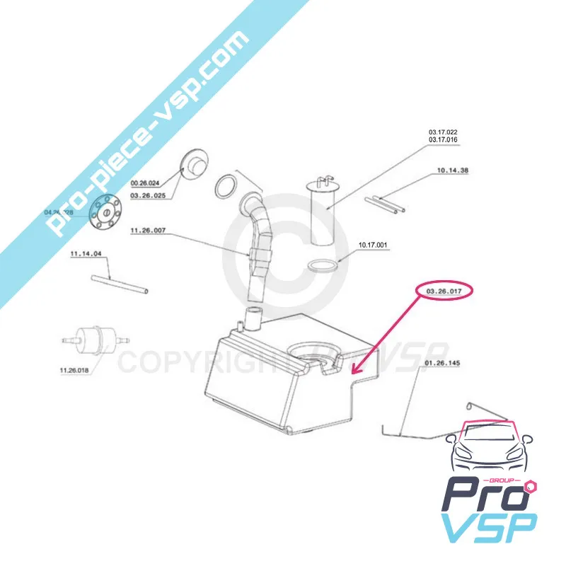 Réservoir de carburant pour Chatenet Ch26 Ch28 Ch30 Ch32 Sporteevo