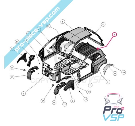 Plancher arrière pour Ligier Ixo