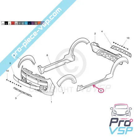 Left cratelet for Microcar Mgo 3 and 4 (special series Highland )