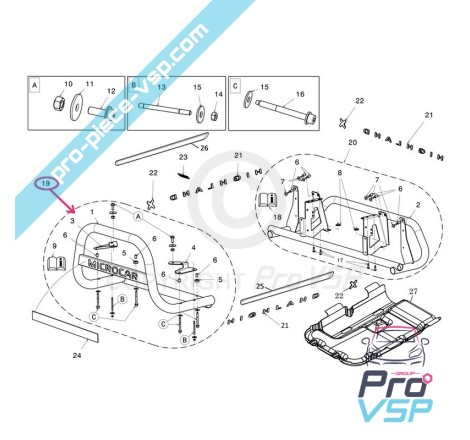 Kit pare buffle avant pour Microcar Mgo 3 et 4 ( série spéciale Highland )