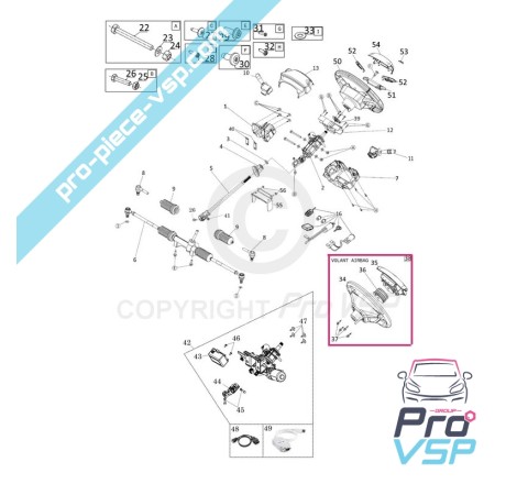Lenkrad Airbag für Microcar Mgo 2 , 3, 4 und Dué P85 P88