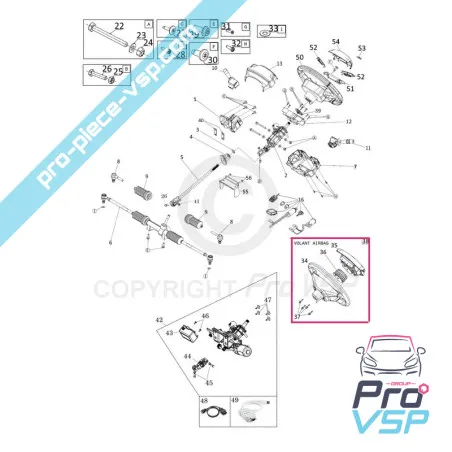 Airbag pentru volan pentru Microcar Mgo 2 , 3, 4 și Dué P85 P88