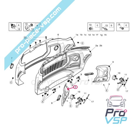 Support d'antibrouillard et de feu de jour gauche pour Ligier Js50 Js50L Sport phase 1