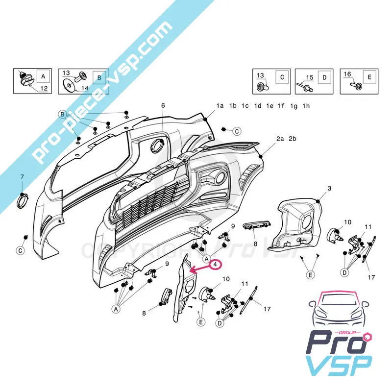Support d'antibrouillard et de feu de jour gauche pour Ligier Js50 Js50L Sport phase 1