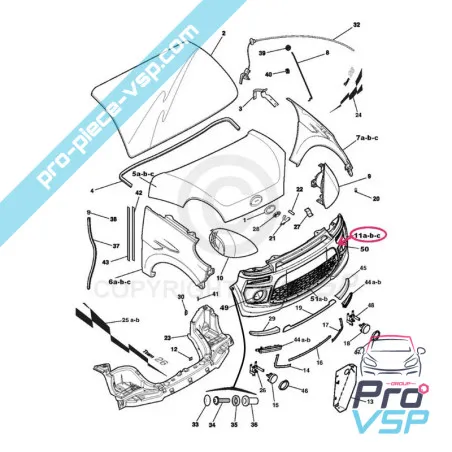 Front Bumper Origin för att måla för Ligier Jsrc