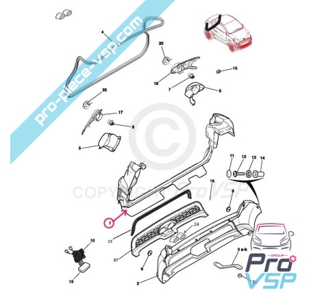 Baía de Hatchback para Microcar f8c Jsrc ligier