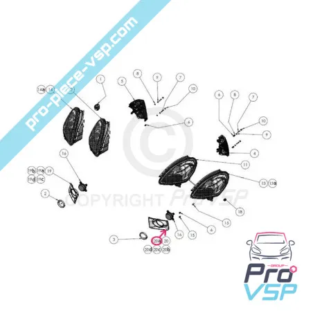 Cache antibrouillard gauche noir pour Ligier Ixo phase 2 sans antibrouillard