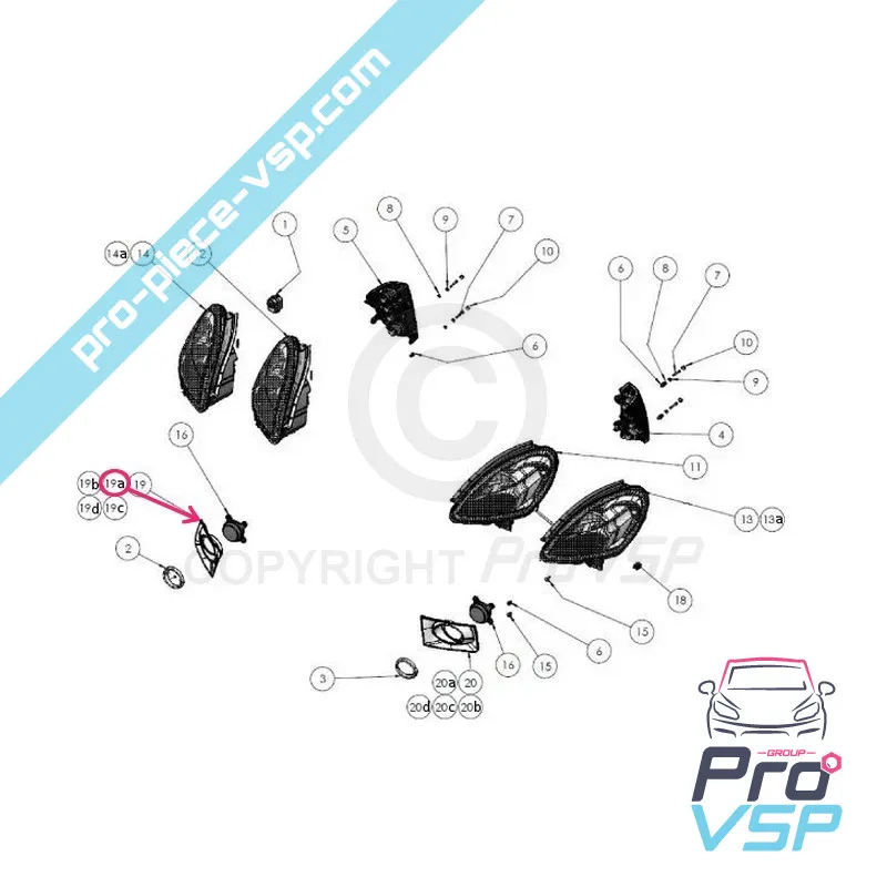 Cache antibrouillard droit