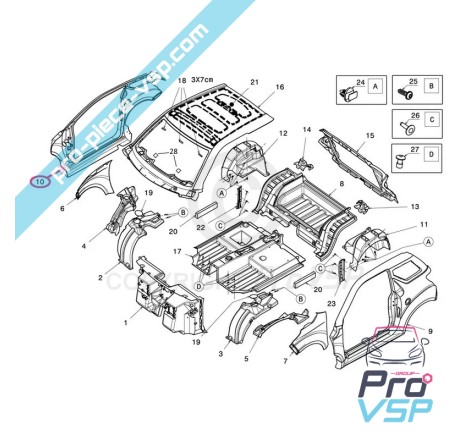 Latéral droit gris graphite pour Ligier Js50 phase 1