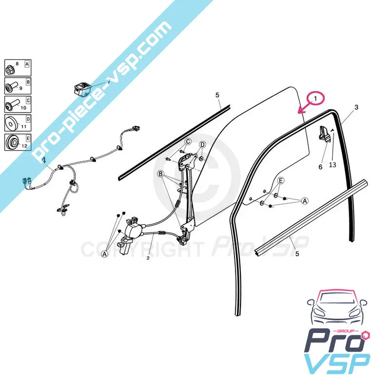 Porta da porta esquerda manchada para Ligier JS50 JS50L