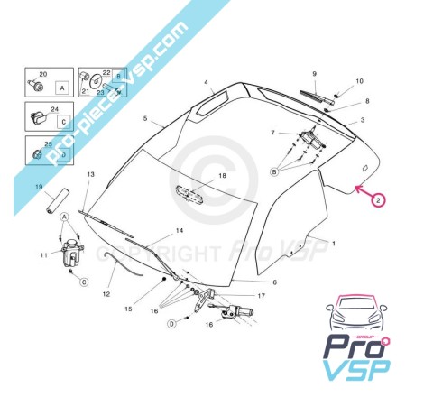 Vitre custode gauche surteintée pour Ligier Js50 phase 1