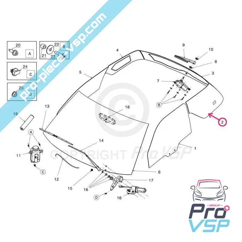 Gloer Custode linke Leidung für Ligier Js50-Phase 1