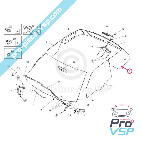Gloeer custode a sinistra di dolore per Ligier JS50 Phase 1