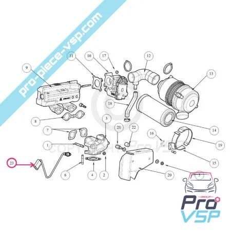 Capteur lambda pour moteur Lombardini 523MPI essence