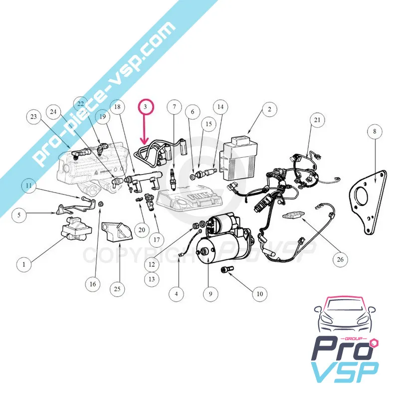 Cablu de lumanare motor Lombardini 523MPI benzina