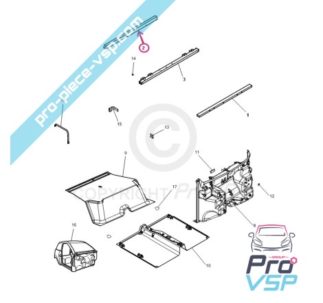 Bakre nedre kors Microcar Mgo 1 och 2 M8 F8C