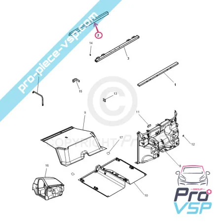 Traverse inférieure arrière pour Microcar Mgo 1 et 2 M8 F8C