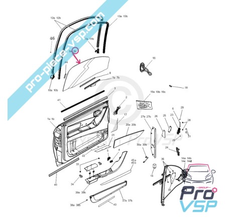 Vitre de porte droite pour Microcar M8