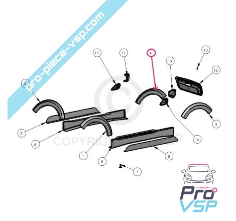 Rear wing hubcker