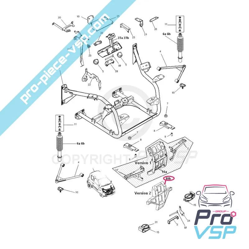 Supporto motore originale per microcar mgo 2 f8c JSRC Ligier (motore dci )