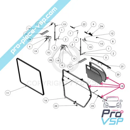 Hayon blanc assemblé pour Ligier Xtoo RS
