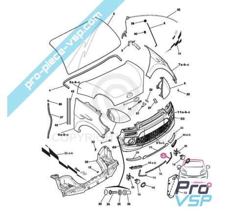 Jonc chromé de calandre pour Ligier Ixo V2 et JSRC