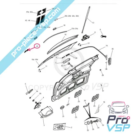 Logotipo da bagageira para Microcar M8