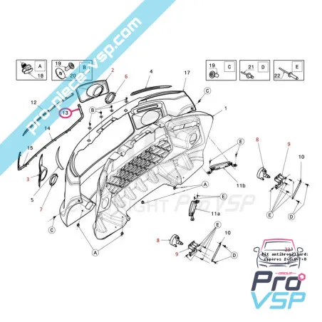 Chrome Grila Jonc pentru Ligier JS50 Faza 1