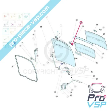 Rear window nut for Dué 2 P85 and Dué 3 P88