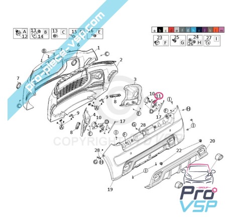 Support d'antibrouillard pour Ligier JS50 JS50L vphase 1