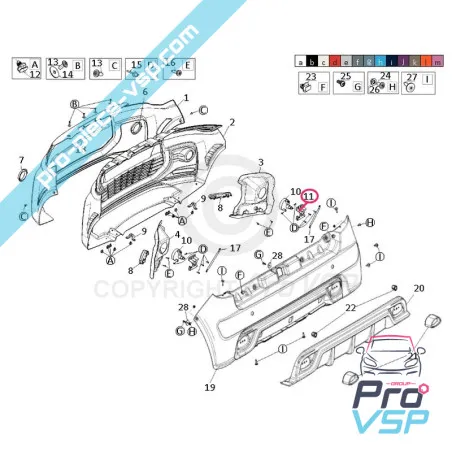 Staffa di nebbia per Ligier JS50 JS50L Vphase 1