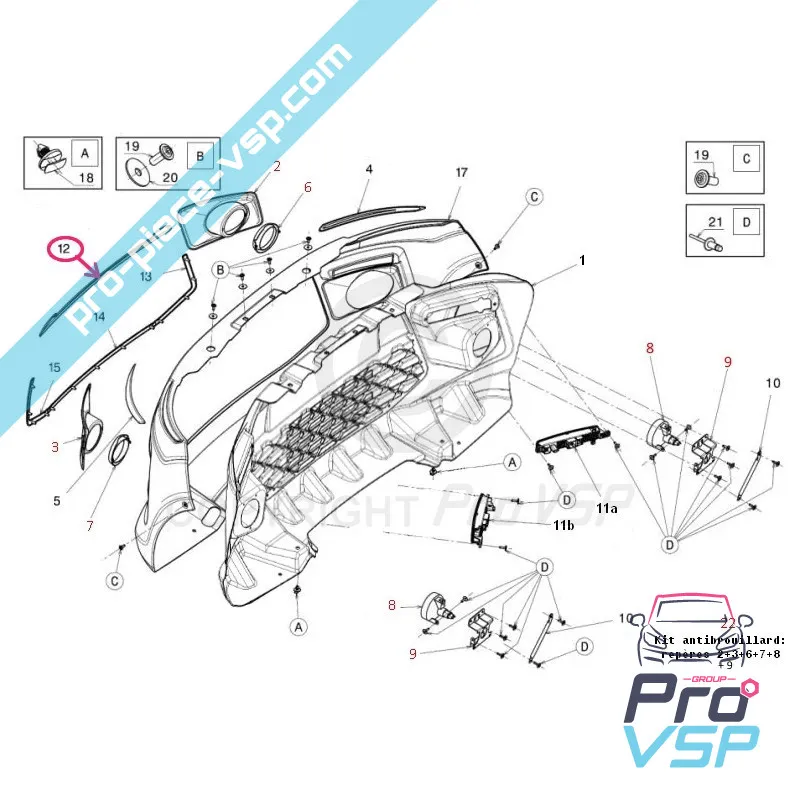 Jonc chromé central de phare pour Ligier JSRC , JS50 phase 1